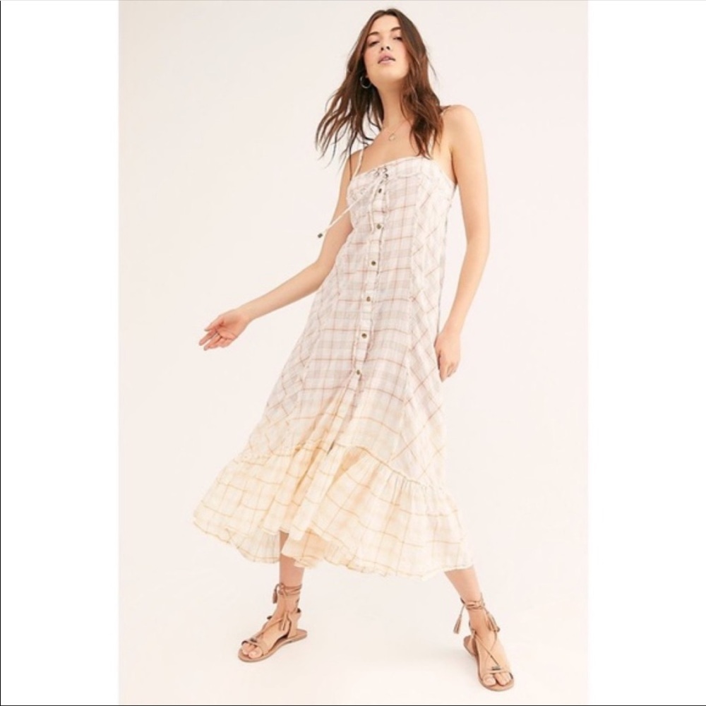 Free People Plaid City Maxi Top/Dress